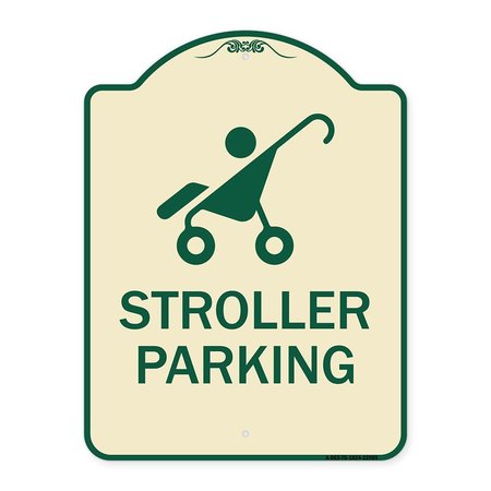 SIGNMISSION Reserved Stroller Parking W/ Graphic Heavy-Gauge Aluminum Sign, 24" x 18", TG-1824-22985 A-DES-TG-1824-22985